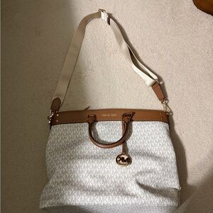 Michael Kors Cream and Brown Tote Bag